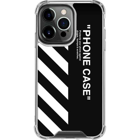 Black and White Stripes iPhone 15 Pro Clear Case